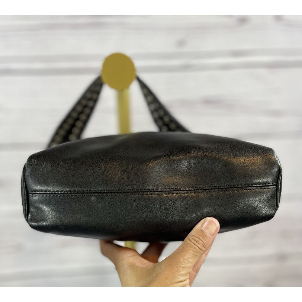 Vintage Nine West Black Studded Shoulder Bag Y2K Faux Leather Mini Purse - Picture 2 of 9